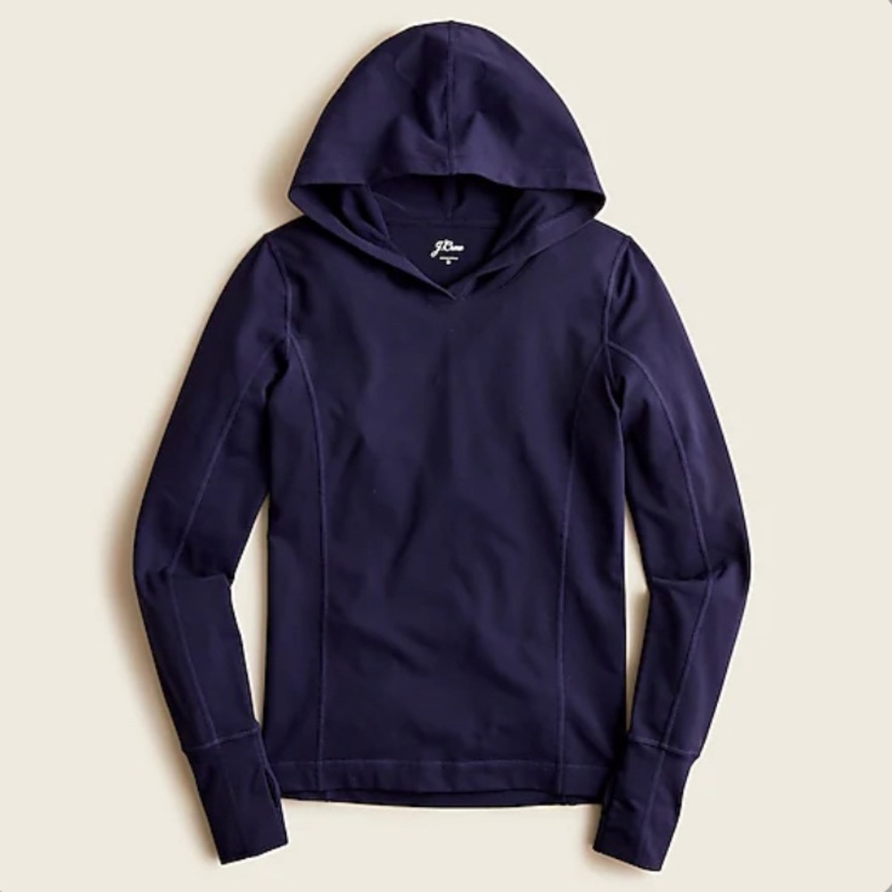 NWT J. Crew Women's Fitted Hoodie in Signature Flex - Navy‎